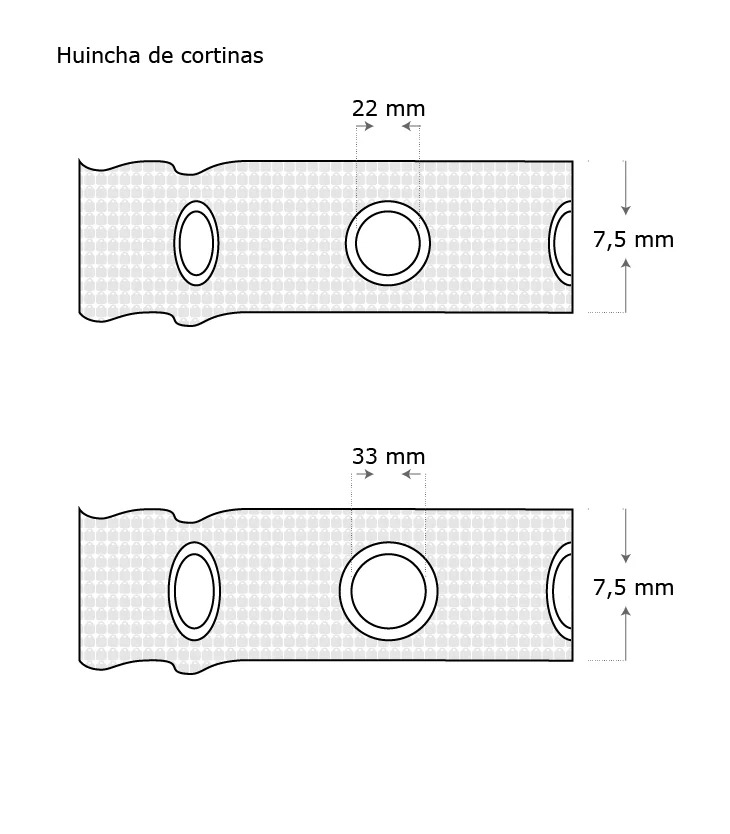 Huincha Cortina 78mmx33 mm caja de 50 mts